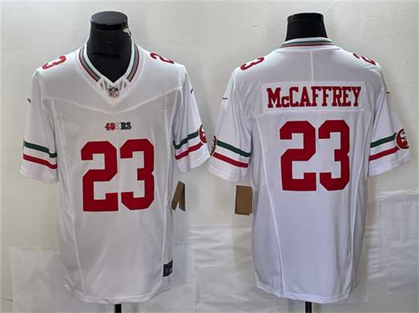 Mens San Francisco 49ers #23 Christian McCaffrey White 2023 F.U.S.E. Vapor Untouchable Limited Jersey->san francisco 49ers->NFL Jersey